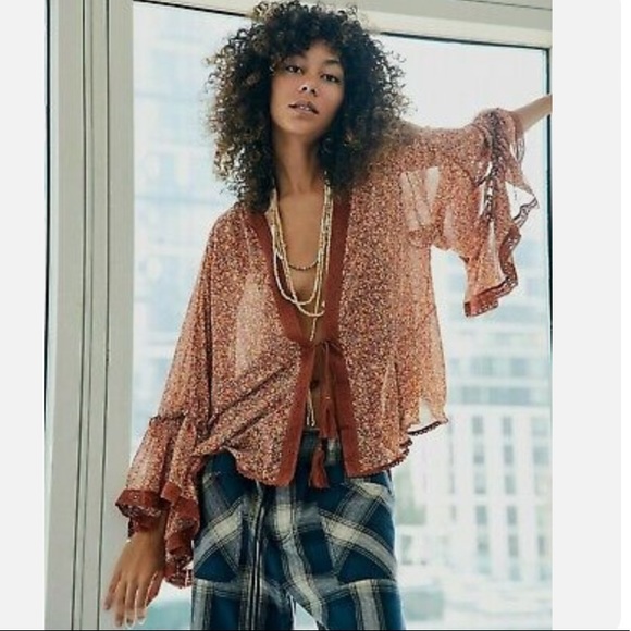 Free People Lola Kimono in Ochre - Picture 6 of 16